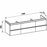 Тумба под раковину LAUFEN PALACE 150x38 белый глянцевый 4.0135.2.075.475.1